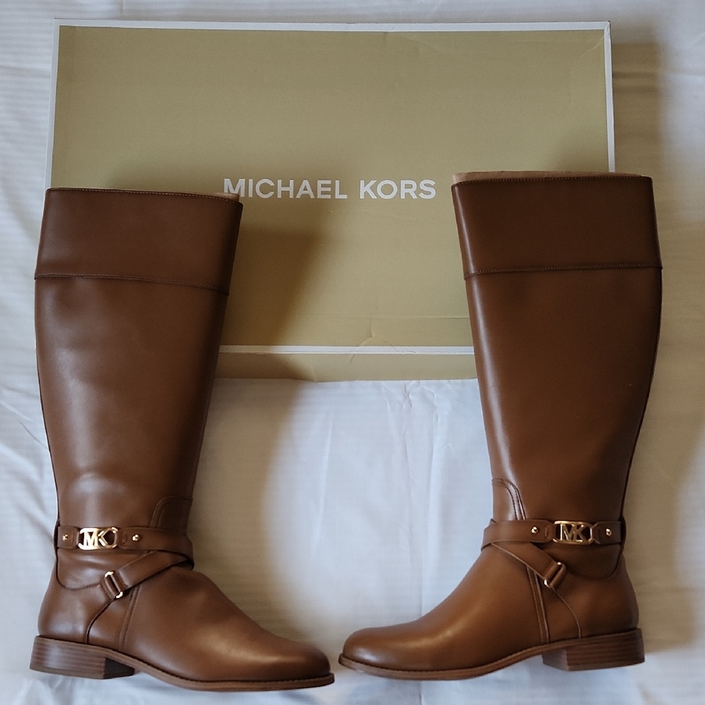 Michael Kors Brown Leather Riding Boots